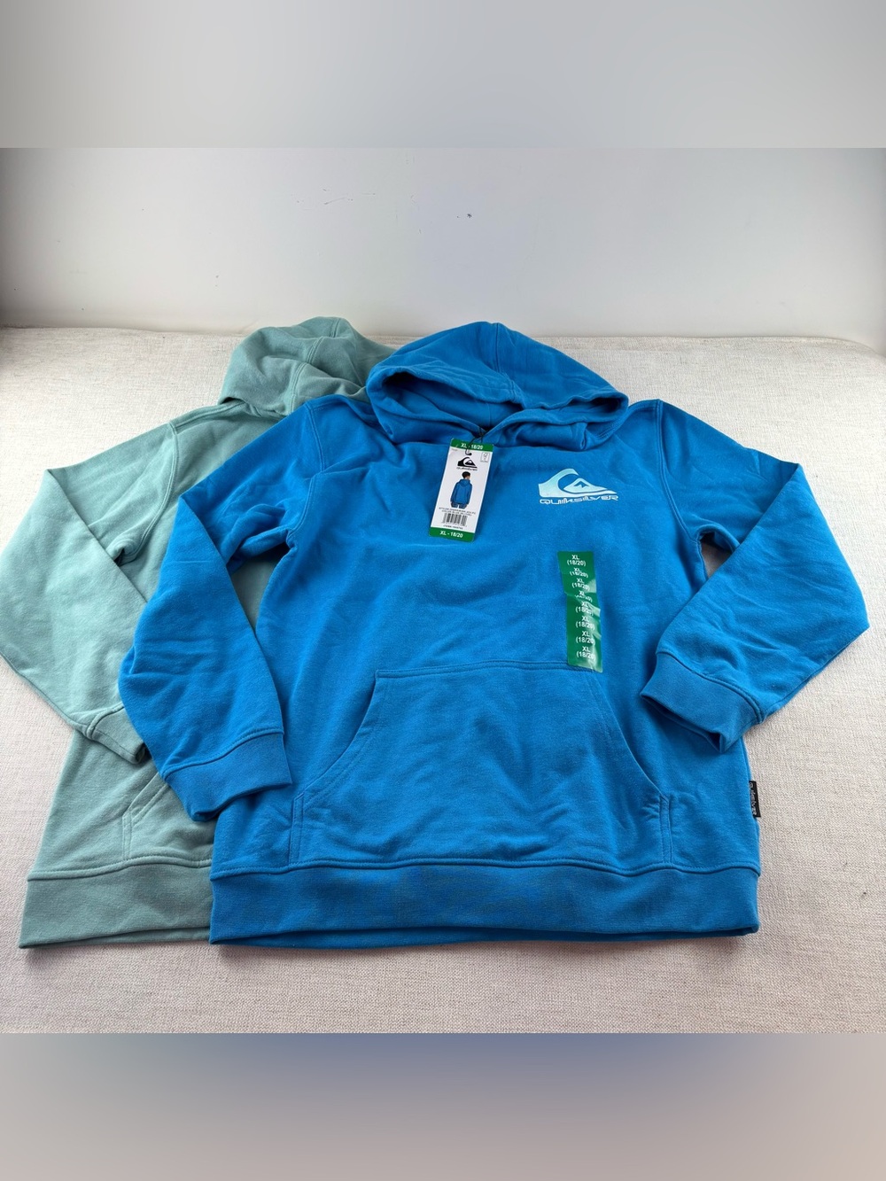 Set of 2 boy XL Quiksilver Hooded washed pullover sweatshirt hoodie long sleeve